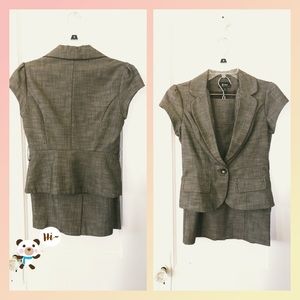 Super CUTE skirt suit, Brown